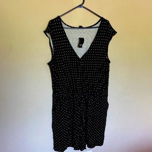 Torrid size 2 black and white polka dot romper.  Soft and light.